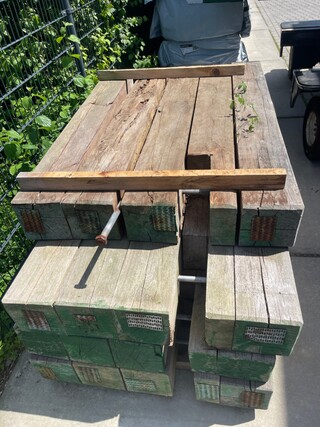 4x Guyana Teak Dragline Schotten, 200x1000mm, lengte 1/165cm, 3/200cm